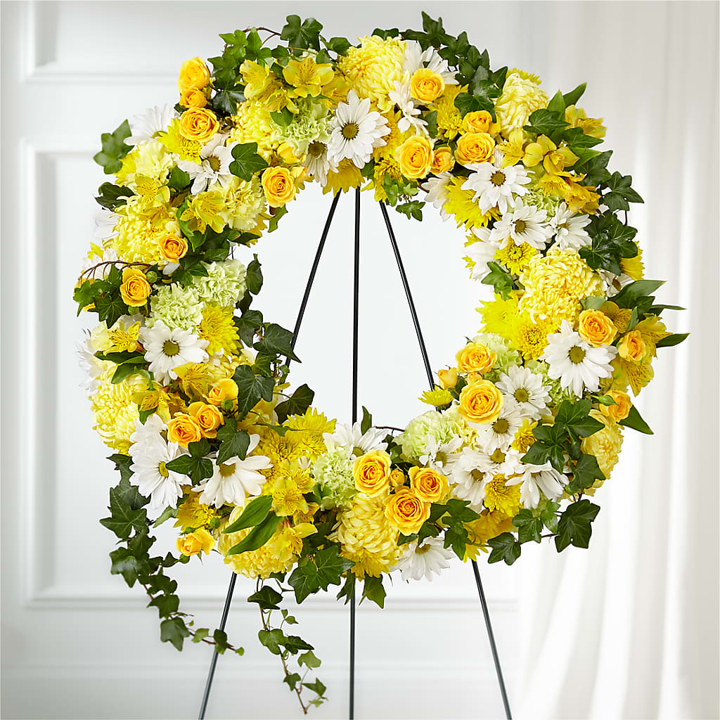 Golden Remembrance Wreath – THE FLOWER BOX & GIFTS, Sweetwater TX