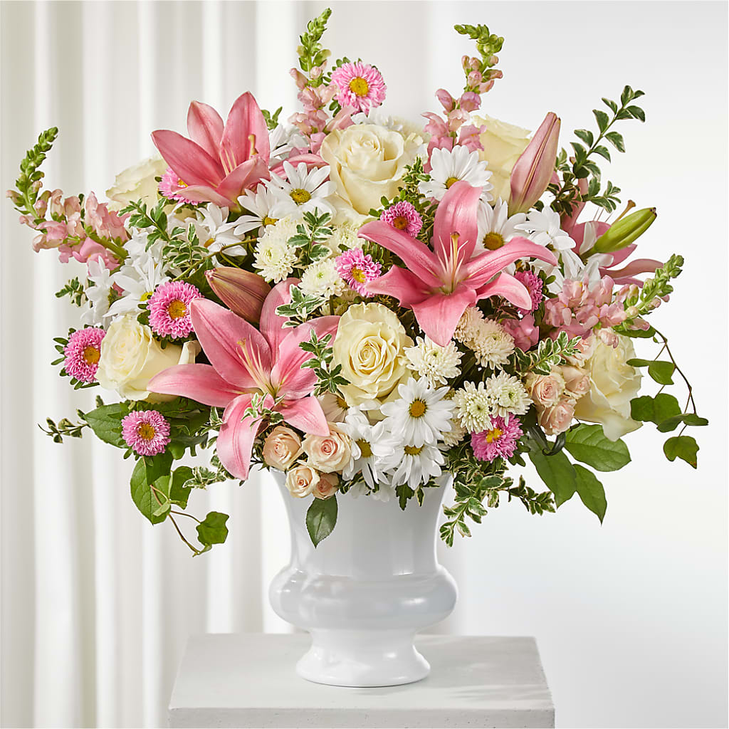 Empathetic Blooms Urn Arrangement – THE FLOWER BOX & GIFTS, Sweetwater TX